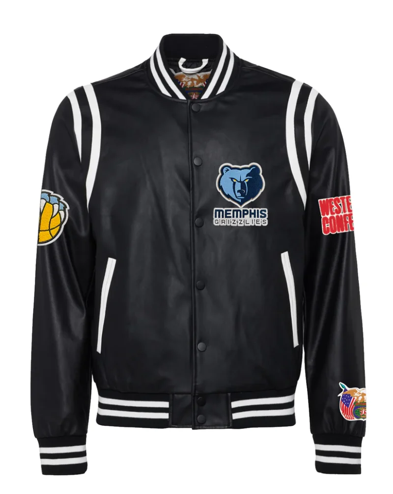 Memphis Grizzlies Vegan Black Leather Jacket