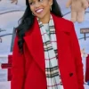Christmas With A Kiss Mishael Morgan Red Wool Coat