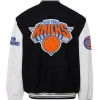 New York Knicks Wool & Leather Black/ White Varsity Jacket