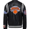 New York Knicks Vegan Black Leather Jacket