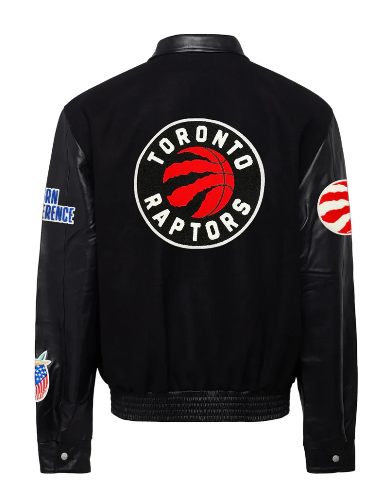 Toronto Raptors Wool & Leather Black Jacket