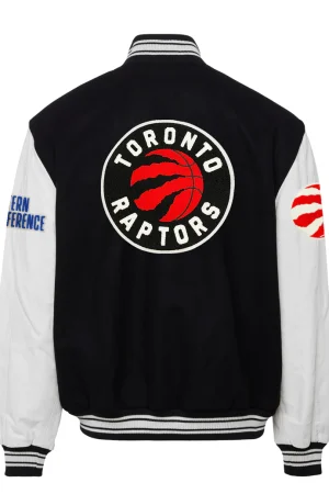 Toronto Raptors Wool & Leather Black/White Varsity Jacket