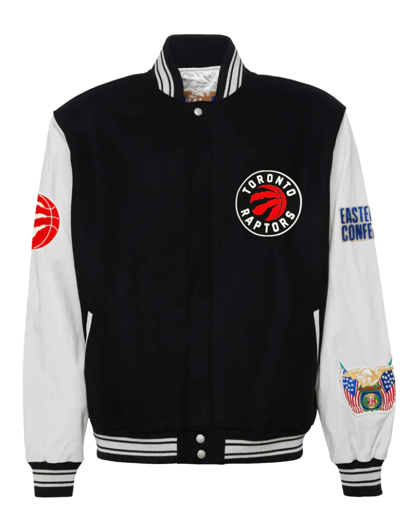 Toronto Raptors Wool & Leather Black/White Varsity Jacket