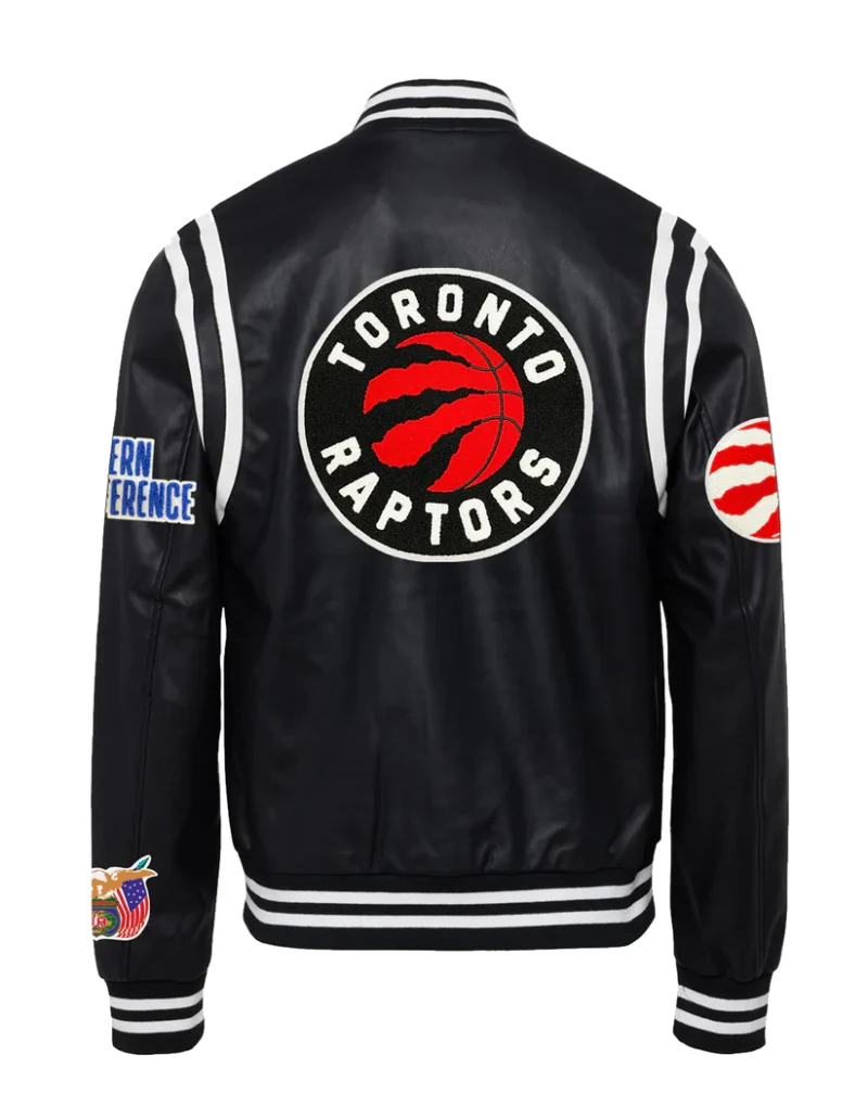 Toronto Raptors Vegan Black & white Leather Jacket