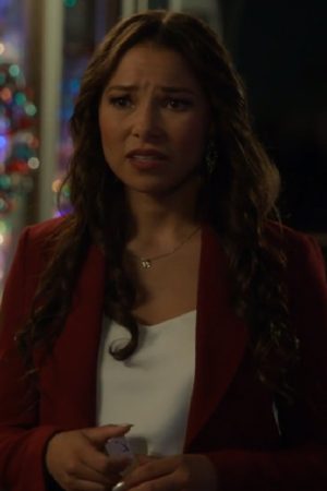 Under The Christmas Sky 2023 Jessica Parker Kennedy Maroon Blazer
