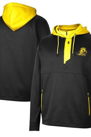 Colosseum Black Oregon Ducks Luge 3.0 Quarter-Zip Hoodie