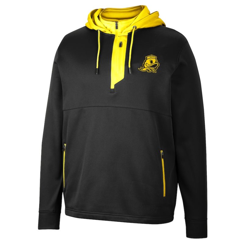 Colosseum Black Oregon Ducks Luge 3.0 Quarter-Zip Hoodie