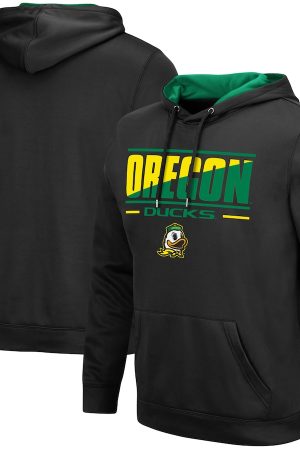 Colosseum Black Oregon Ducks Slash Stack 2.0 Hoodie