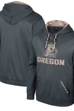 Colosseum Charcoal Oregon Ducks OHT Military Appreciation Hoodie