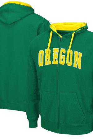 Colosseum Green Oregon Ducks Full-Zip Hoodie