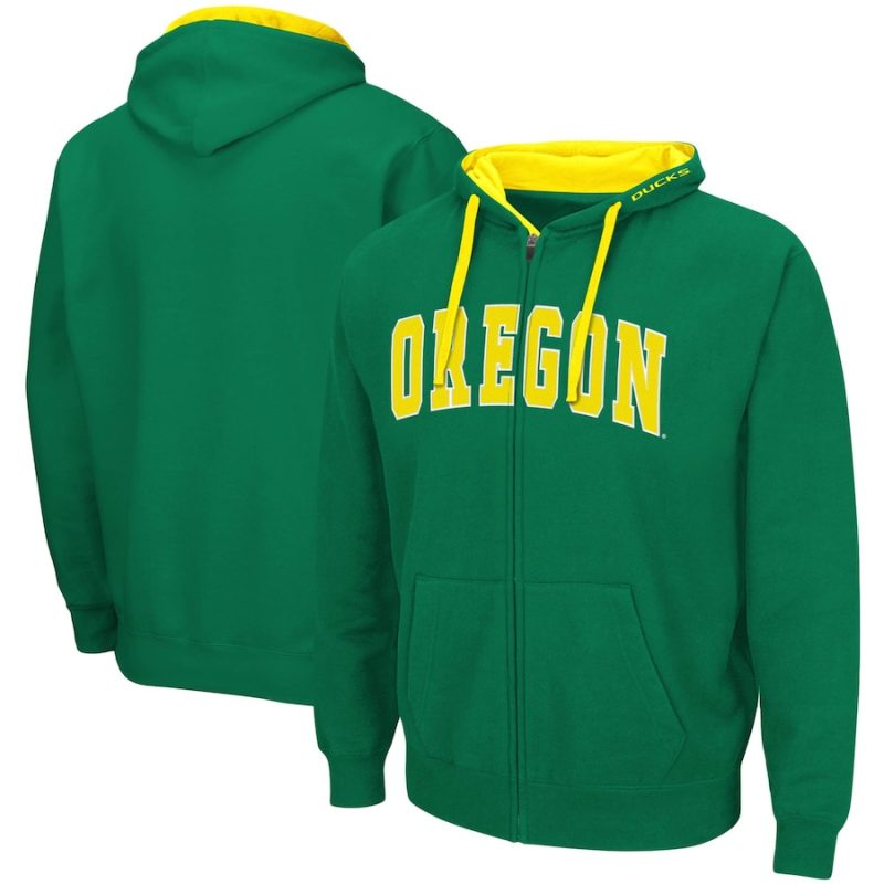 Colosseum Green Oregon Ducks Full-Zip Hoodie