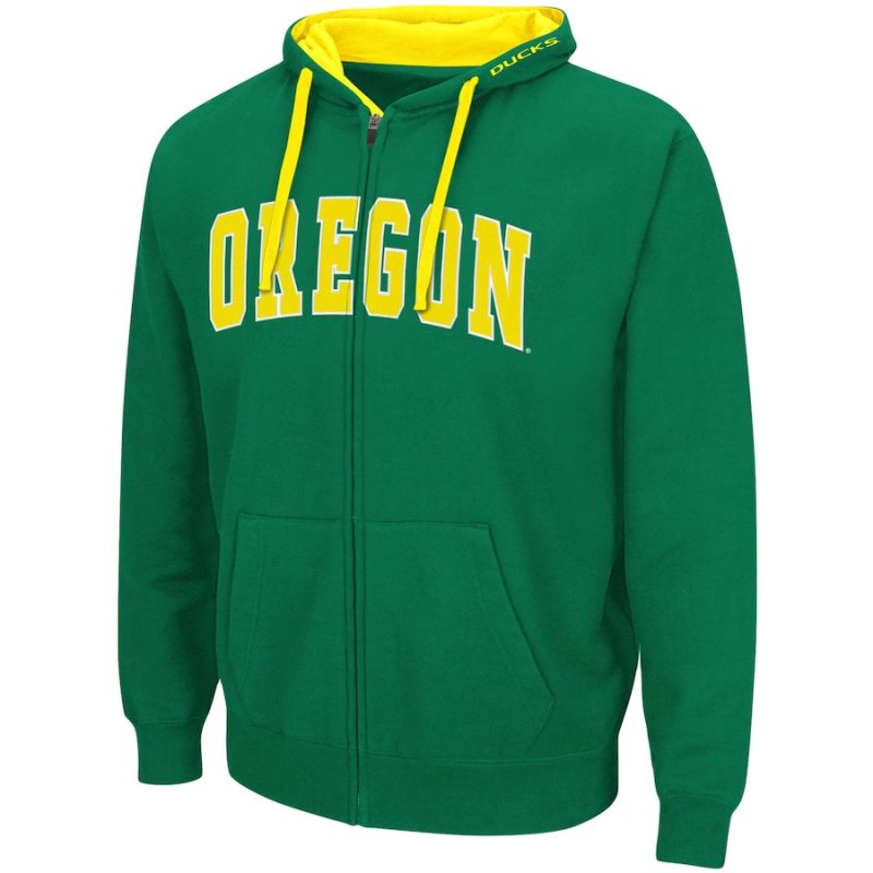 Colosseum Green Oregon Ducks Full-Zip Hoodie