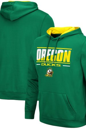 Colosseum Green Oregon Ducks Slash Stack 2.0 Hoodie