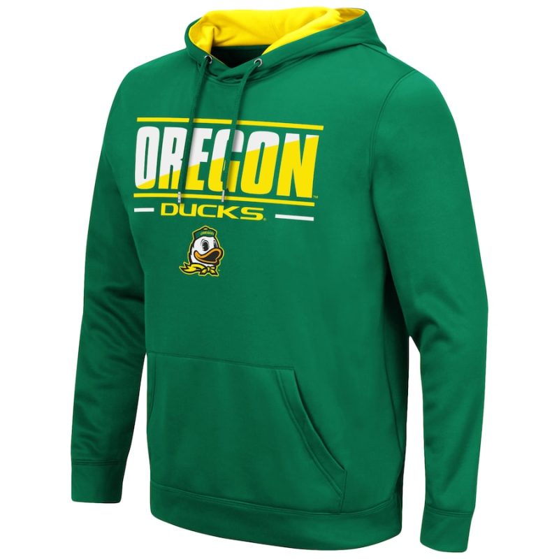 Colosseum Green Oregon Ducks Slash Stack 2.0 Hoodie