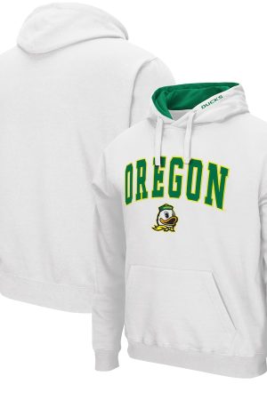 Colosseum White Oregon Ducks Arch & Logo 3.0 Hoodie
