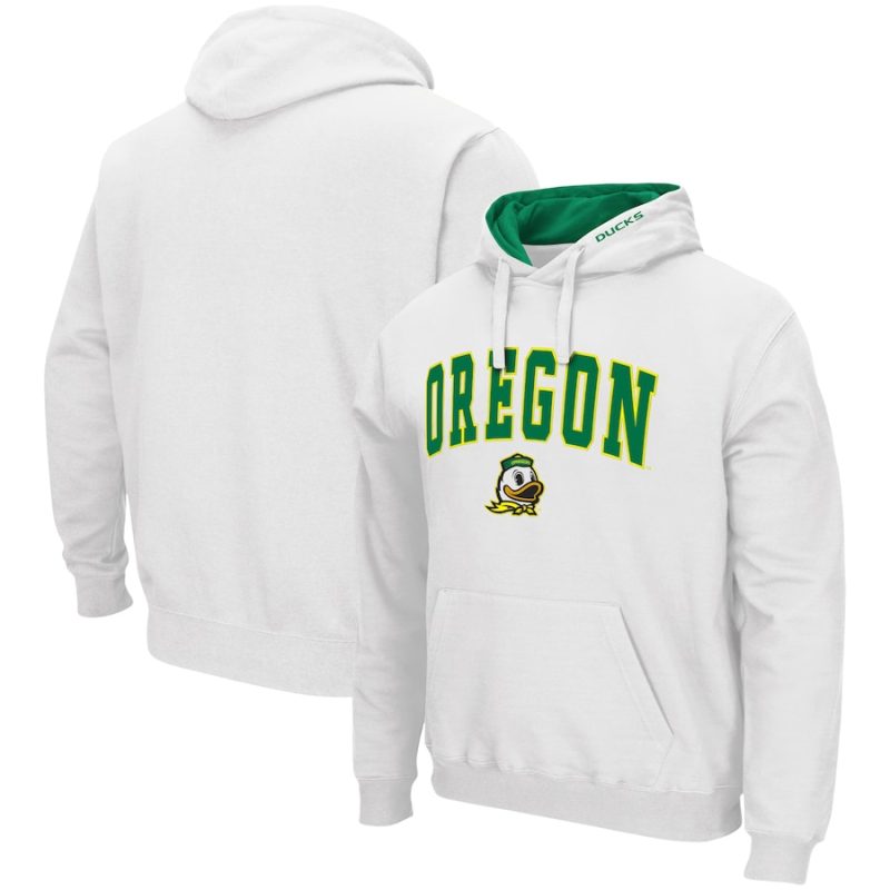 Colosseum White Oregon Ducks Arch & Logo 3.0 Hoodie