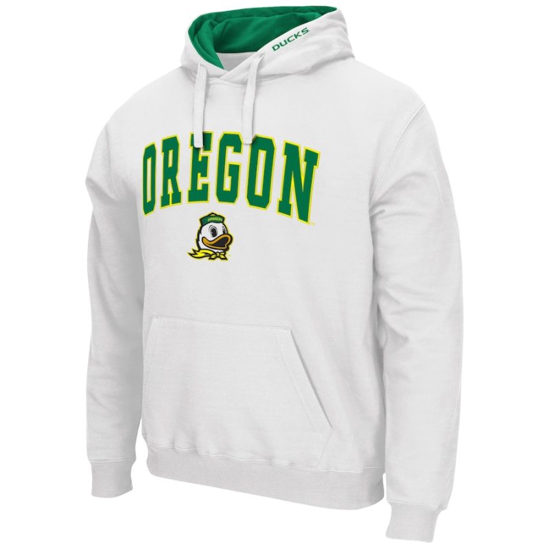Colosseum White Oregon Ducks Arch & Logo 3.0 Hoodie