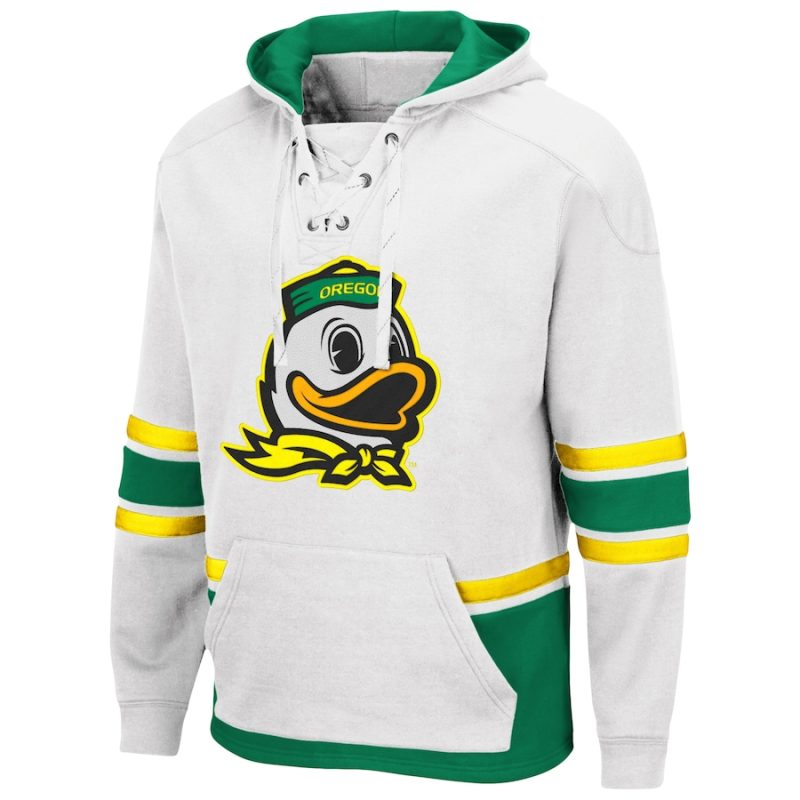 Colosseum White Oregon Ducks Lace Up 3.0 Hoodie