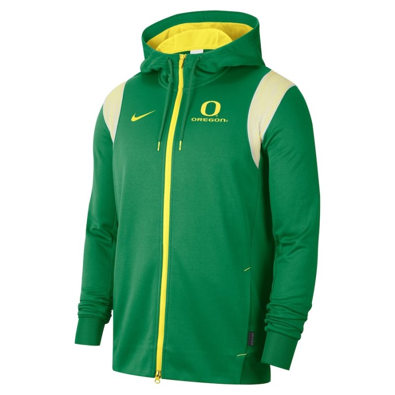 Nike Green Oregon Ducks 2022 Sideline Full-Zip Hoodie Jacket