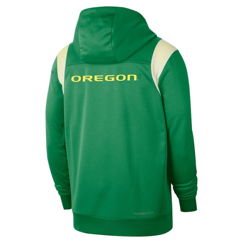 Nike Green Oregon Ducks 2022 Sideline Full-Zip Hoodie Jacket