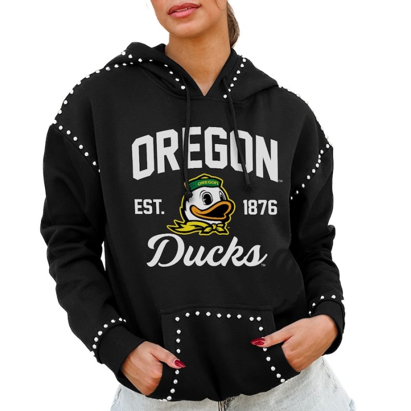 Gameday Couture Black Oregon Ducks Studded Hoodie