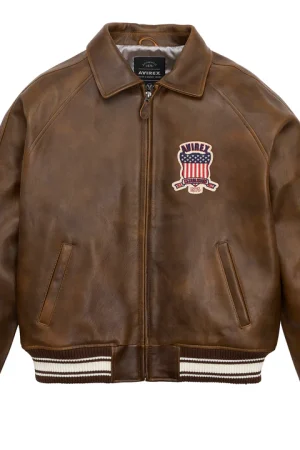 Avirex Limited Edition Vintage Leather Brown Icon Jacket