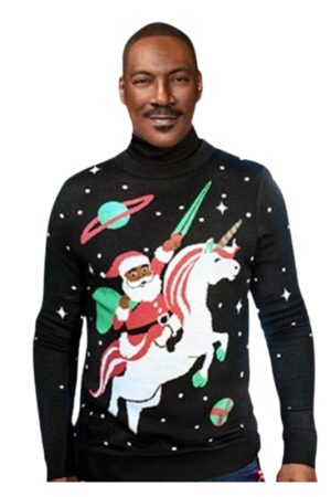 Candy Cane Lane 2023 Eddie Murphy Christmas Unicorn Sweater