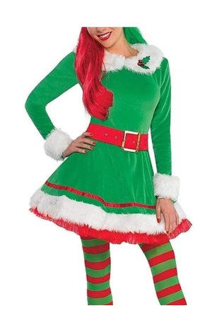 Christmas Santa Claus Elf Fancy Dress Costume