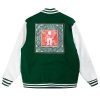 Death Row Green Paisley Varsity Jacket