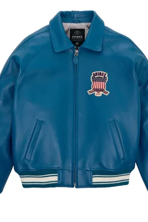 Avirex Limited Edition Leather Teal Icon Jacket