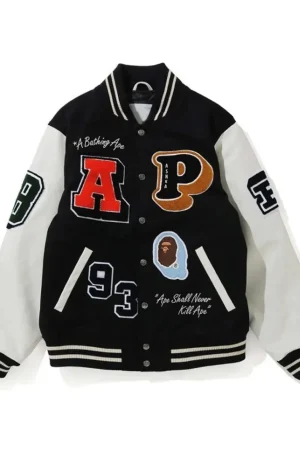 Crazy Patch Bape Varsity Jacket