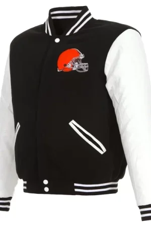 Cleveland Browns Varsity Black and White Jacket