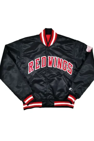80’s Detroit Red Wings Black Satin Jacket