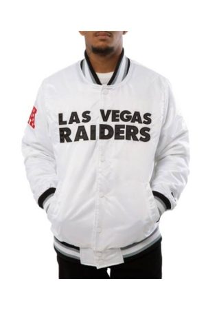 A Stars Las Vegas Raiders White Satin Jacket