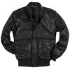 A-2 Flight Bomber Black Leather Jacket