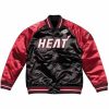 Black Red NBA Jeff Hamilton Miami Heat Satin Jacket