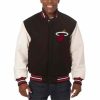 Black White Miami Heat Jeff Hamilton Varsity Jacket