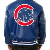 Blue MLB Jeff Hamilton Chicago Cubs Leather Jacket