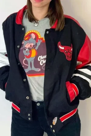 Chicago Bulls 90’s Red and Black Varsity Jacket