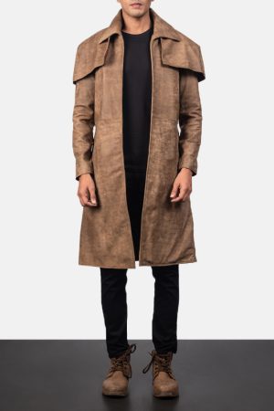 Classic Brown Leather Duster