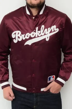 Brooklyn Dodgers Maroon Satin Jacket