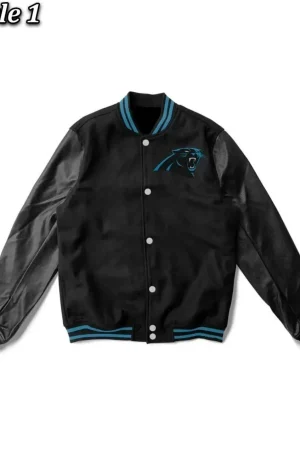 Carolina Panthers Black Letterman Jacket