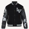 Chains Camo Lv Letterman Varsity Jacket