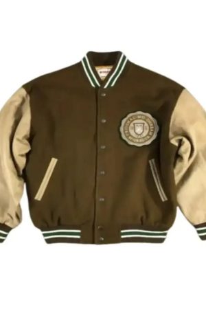 Brown Varsity Bomber Jacket