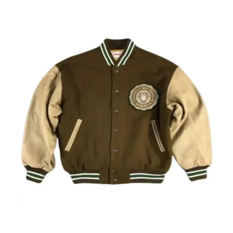 Brown Varsity Bomber Jacket