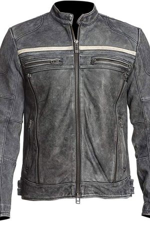 Café Racer Vintage Leather Motorcycle Jacket