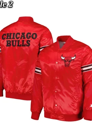 Chicago Bulls Pick & Roll Varsity Satin Jacket