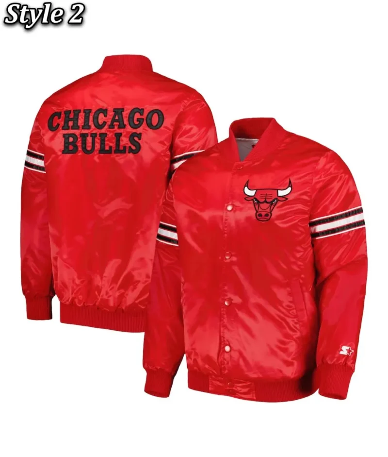 Chicago Bulls Pick & Roll Varsity Satin Jacket