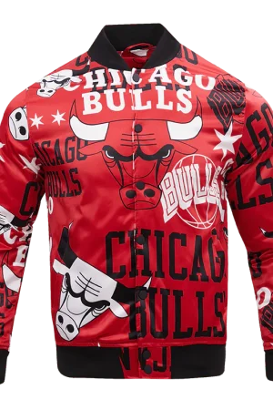 Chicago Bulls Aop Red Satin Jacket