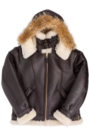 B-3 Hooded Sheepskin Bomber Jacket
